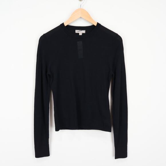 J.Crew Carolyn Fitted Crewneck Sweater Merino Wool Black Size Small NWT - Picture 2 of 8